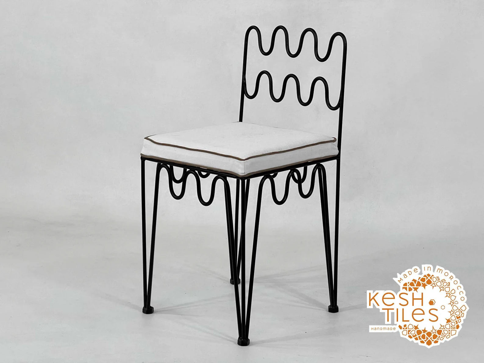 Set Of TWO WAVE CHAIRS - Moroccan Iron Chairs- Luxurious Wrought Chairs With Free Soft Cushions