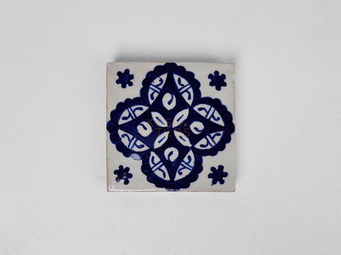 Afnane Navy Ceramic Tile 4x4