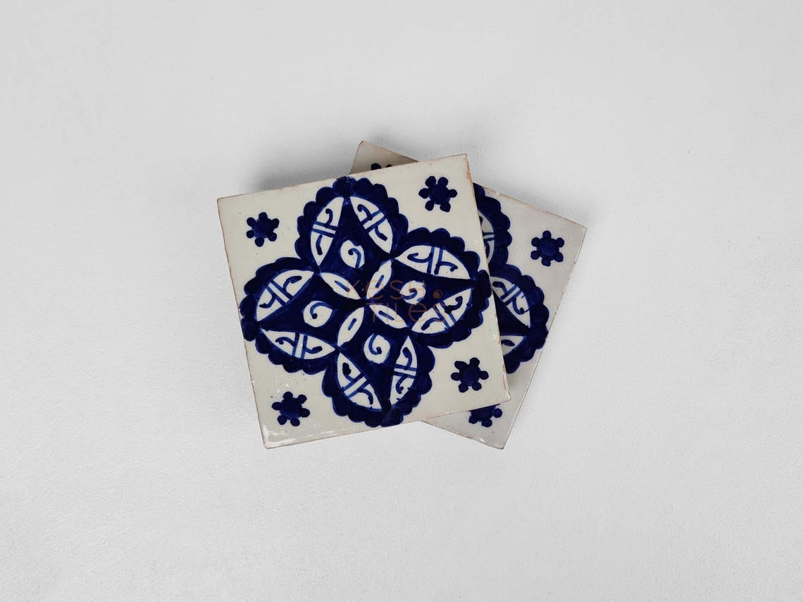 Afnane Navy Ceramic Tile 4x4