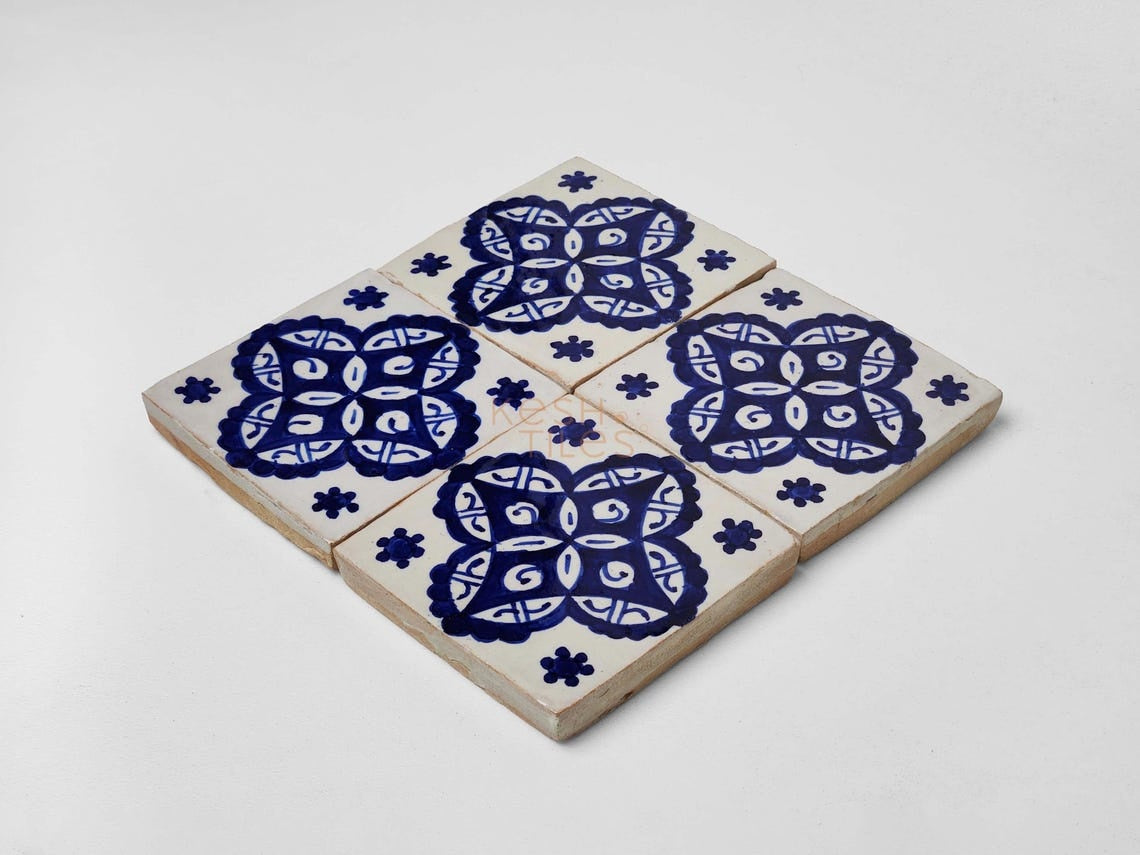 Afnane Navy Ceramic Tile 4x4