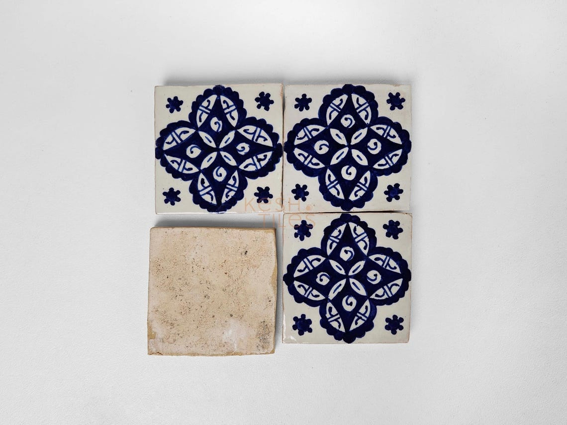 Afnane Navy Ceramic Tile 4x4
