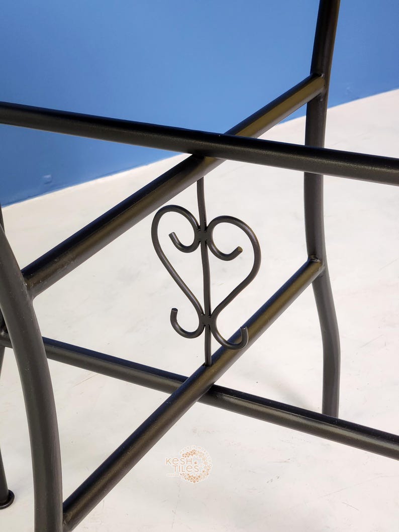 Cordoba - Red Mosaic Table, Handmade Moroccan Zellige Checkered Design