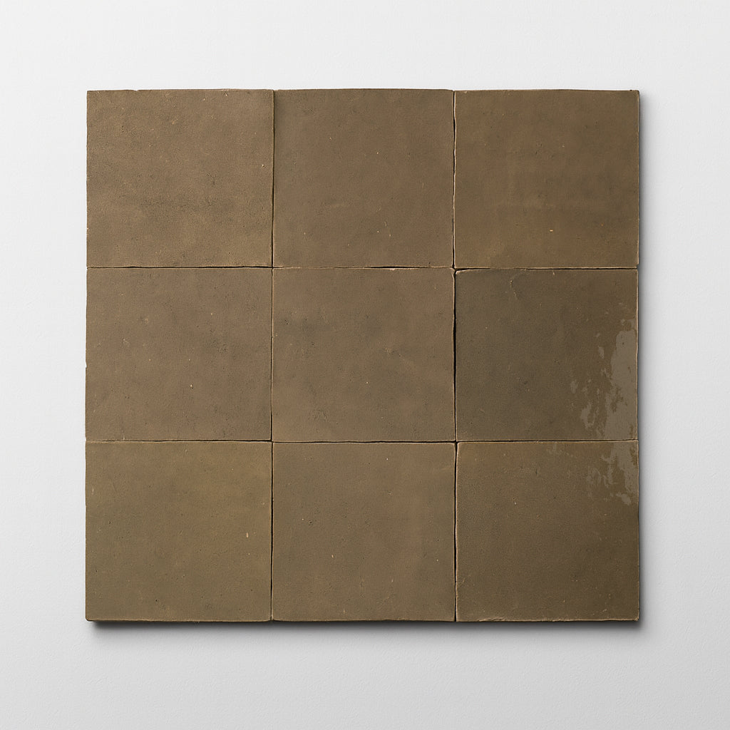 Kasbah Clay 4x4 Brown Square Zellige Tile