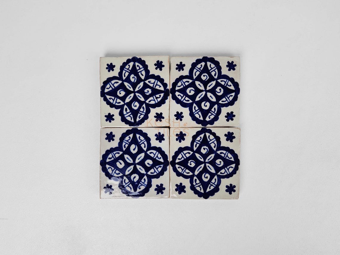 Afnane Navy Ceramic Tile 4x4