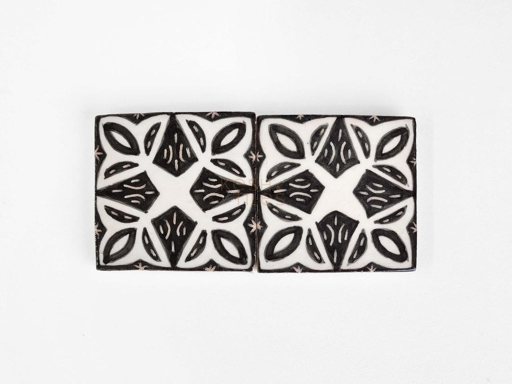 Agharas Black and White Ceramic Tile 4x4