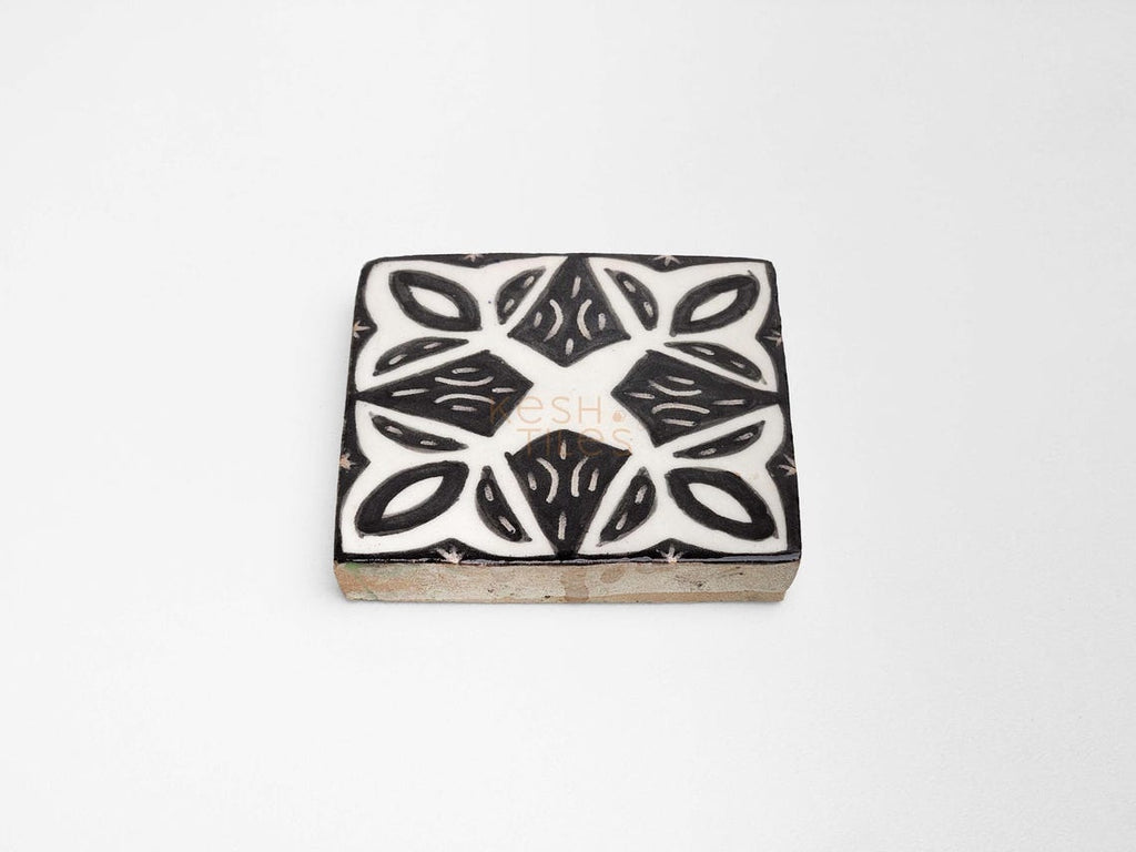 Agharas Black and White Ceramic Tile 4x4
