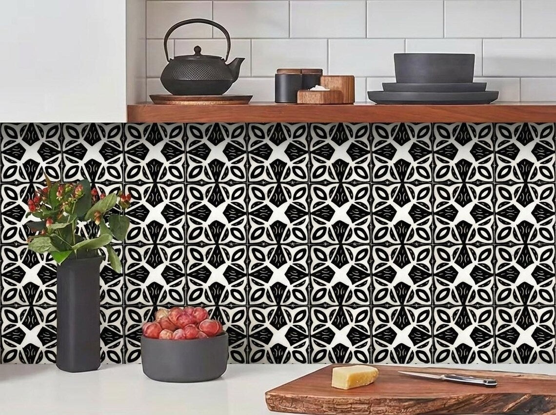 Agharas Black and White Ceramic Tile 4x4