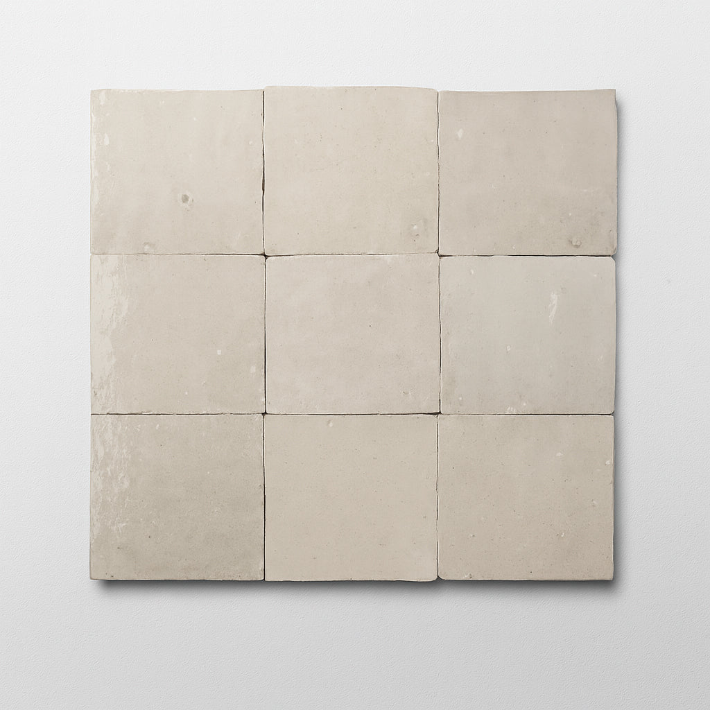 Alabaster 4x4 Beige Square Zellige Tile for Kitchen