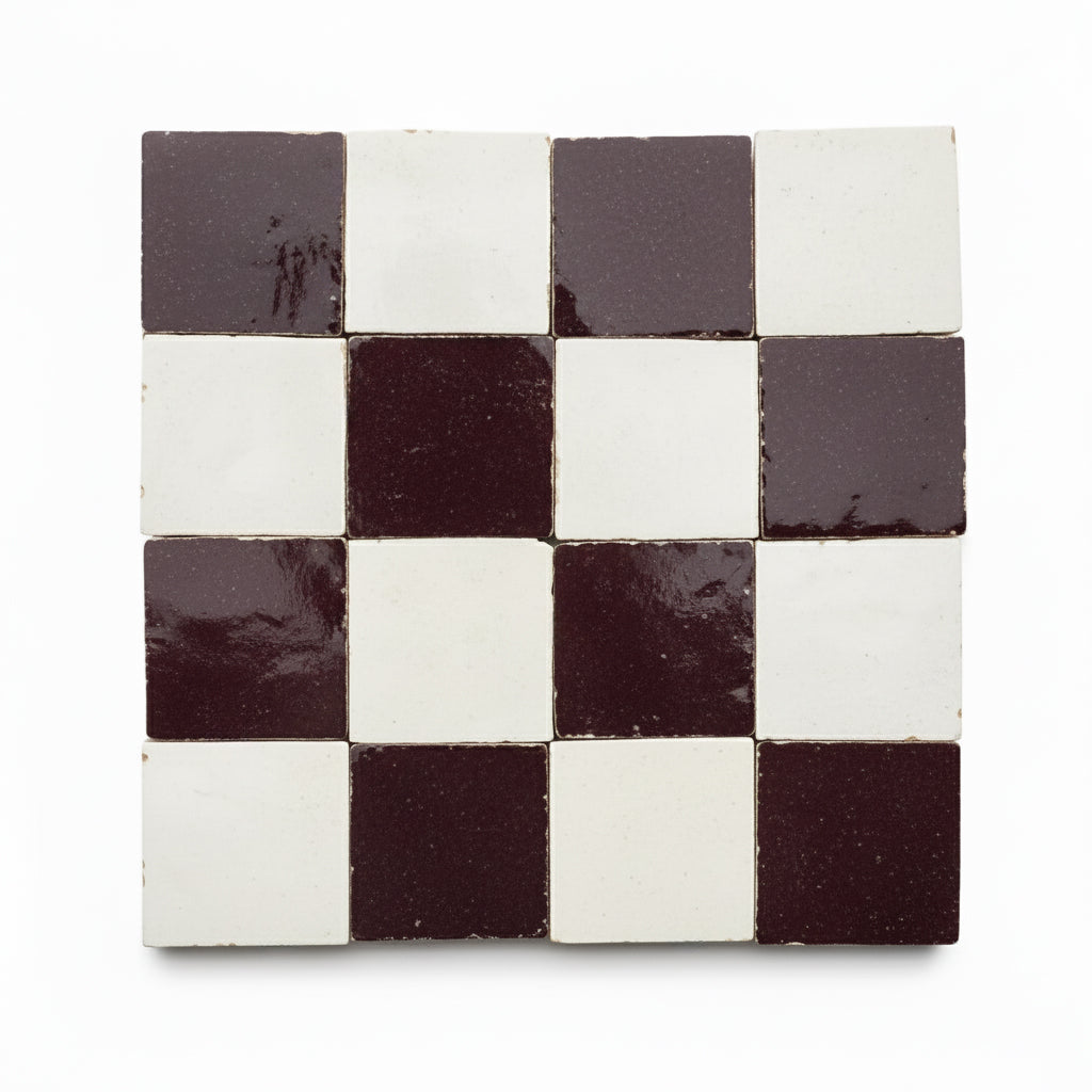 AMALAL Checkerboard 2×2 Zellige Tile