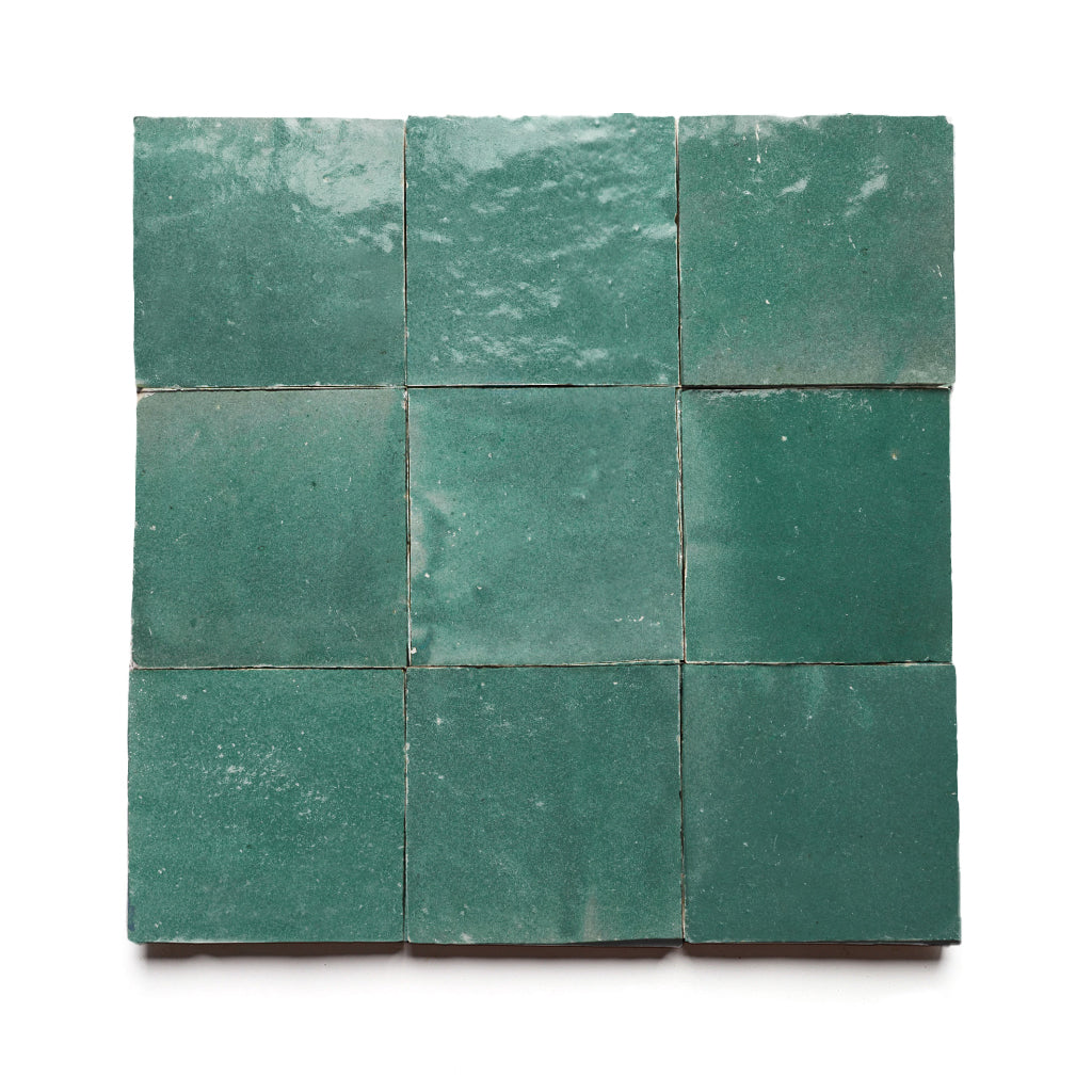 Amanar Verde 4x4 Green Square Zellige Tile