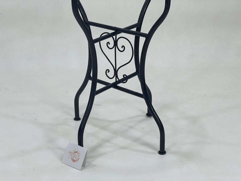 Aziza - Mosaic Side Table – Green Moroccan Zellige Tile Round Table