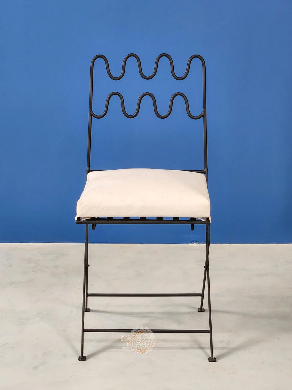Badr - Wrought Iron Chair - Foldable Iron Chair Handmade in Morocco