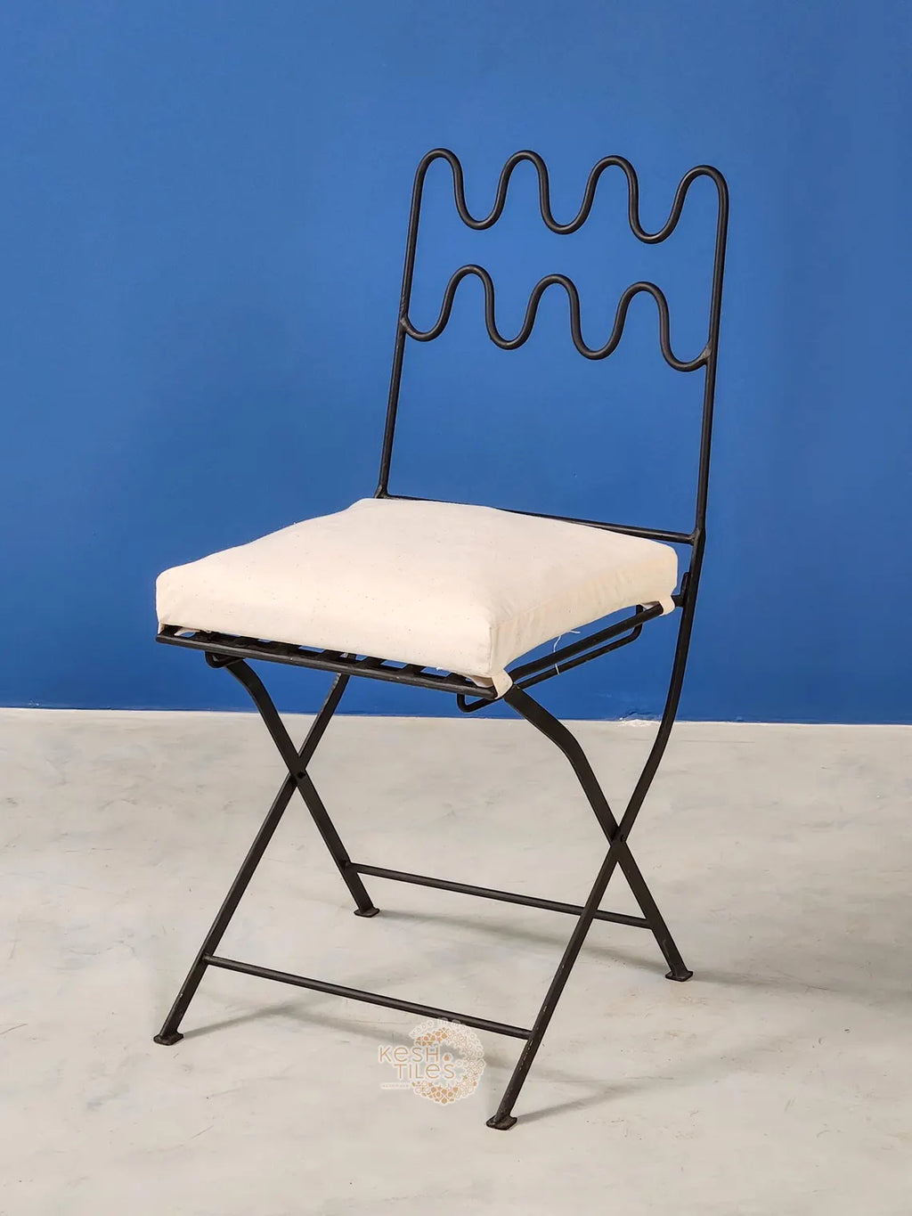Badr - Wrought Iron Chair - Foldable Iron Chair Handmade in Morocco