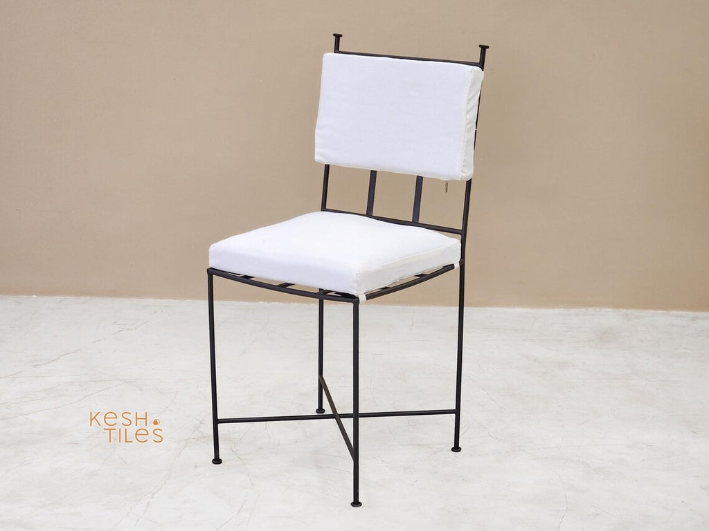 Kourosh - Classic Wrought Iron Chairs Set, Black Handmade Indoor Outdoor Seating