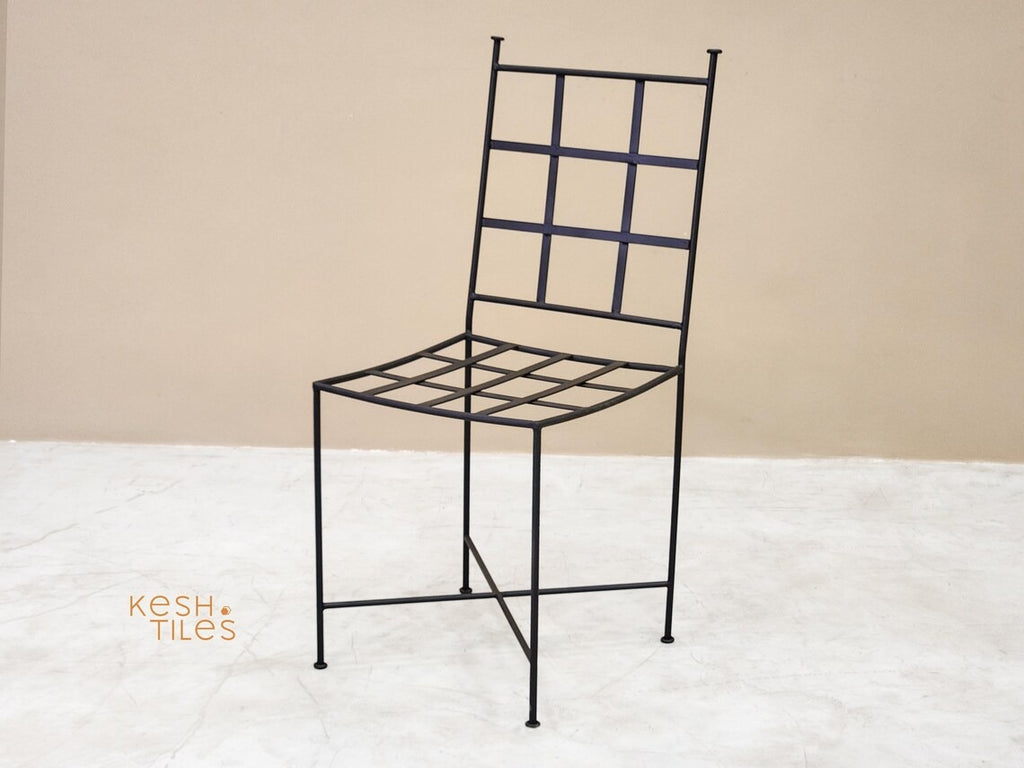 Kourosh - Classic Wrought Iron Chairs Set, Black Handmade Indoor Outdoor Seating