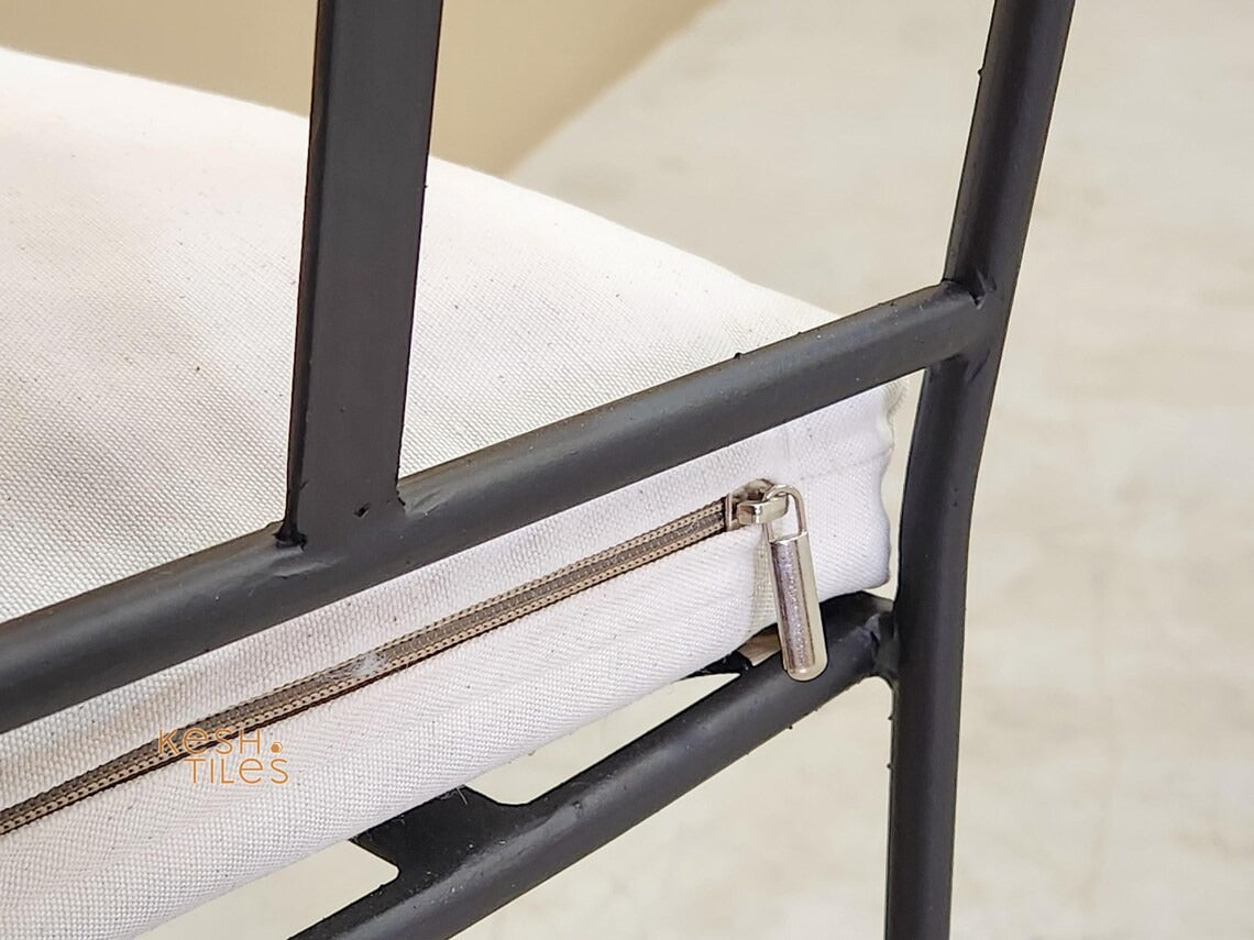 Kourosh - Classic Wrought Iron Chairs Set, Black Handmade Indoor Outdoor Seating