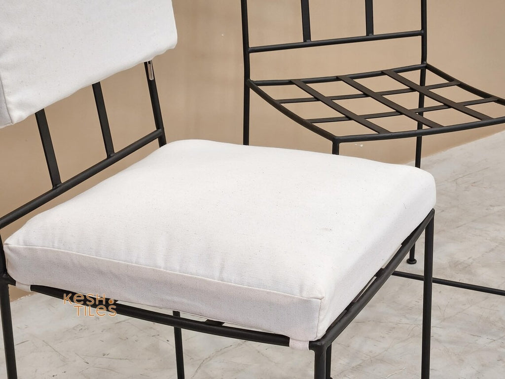 Kourosh - Classic Wrought Iron Chairs Set, Black Handmade Indoor Outdoor Seating