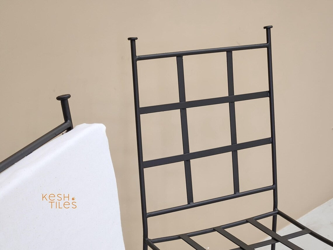 Kourosh - Classic Wrought Iron Chairs Set, Black Handmade Indoor Outdoor Seating