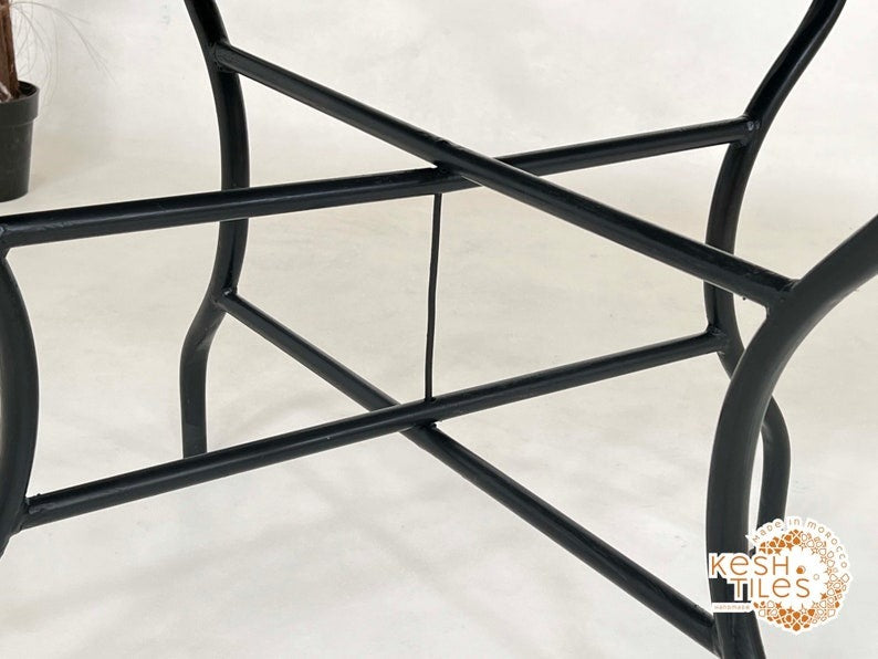 Safia - Colorful Mosaic Oval Table, Handmade Moroccan Zellige Patio Table