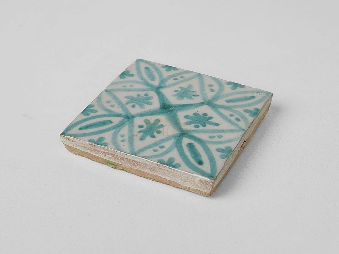 Diya Pastel Cyan Ceramic Tile 4x4