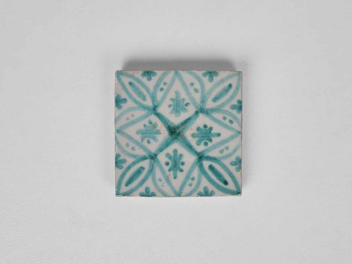 Diya Pastel Cyan Ceramic Tile 4x4