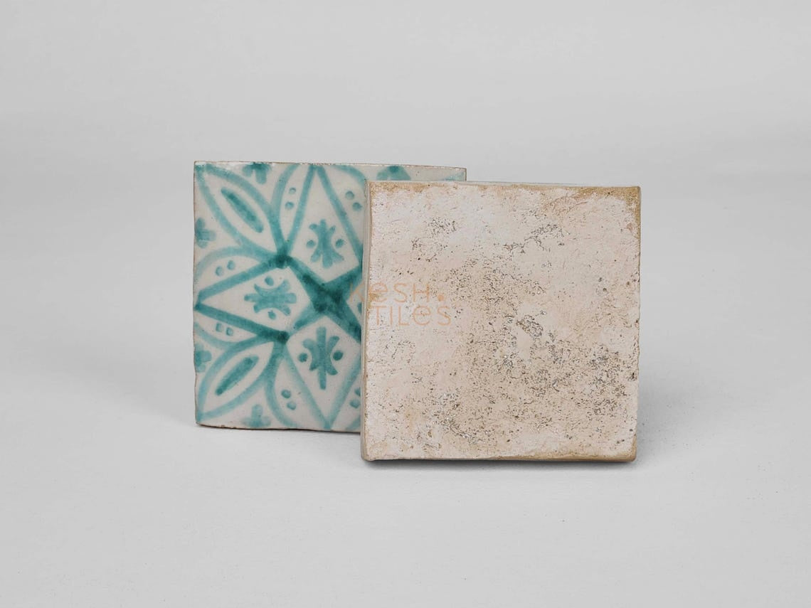 Diya Pastel Cyan Ceramic Tile 4x4