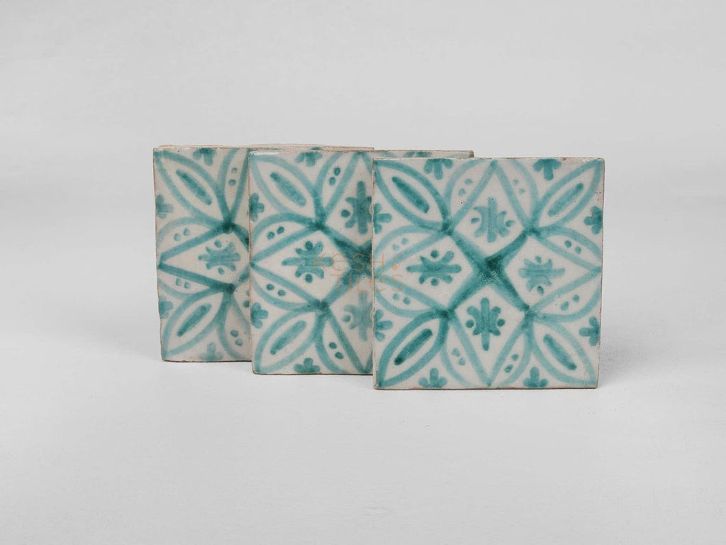 Diya Pastel Cyan Ceramic Tile 4x4