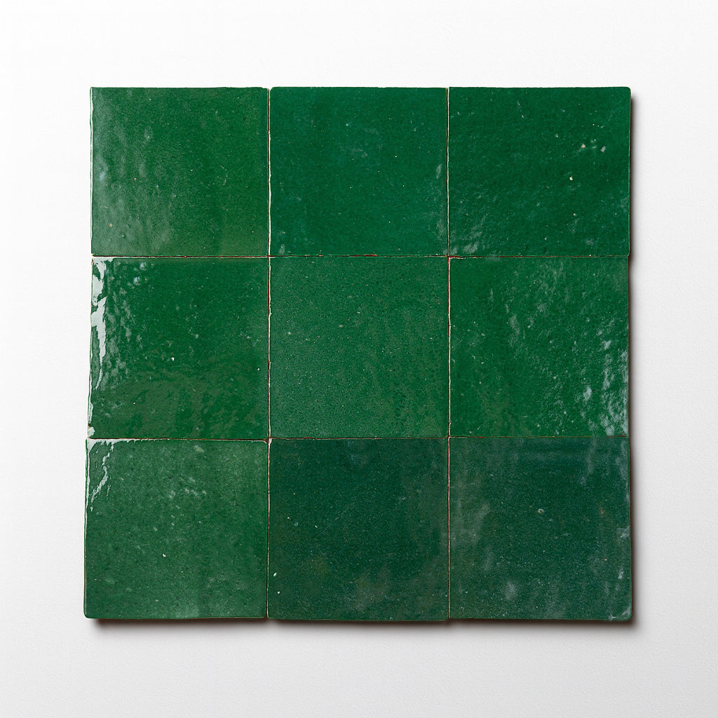 Emerald 4x4 Green Square Zellige Tile