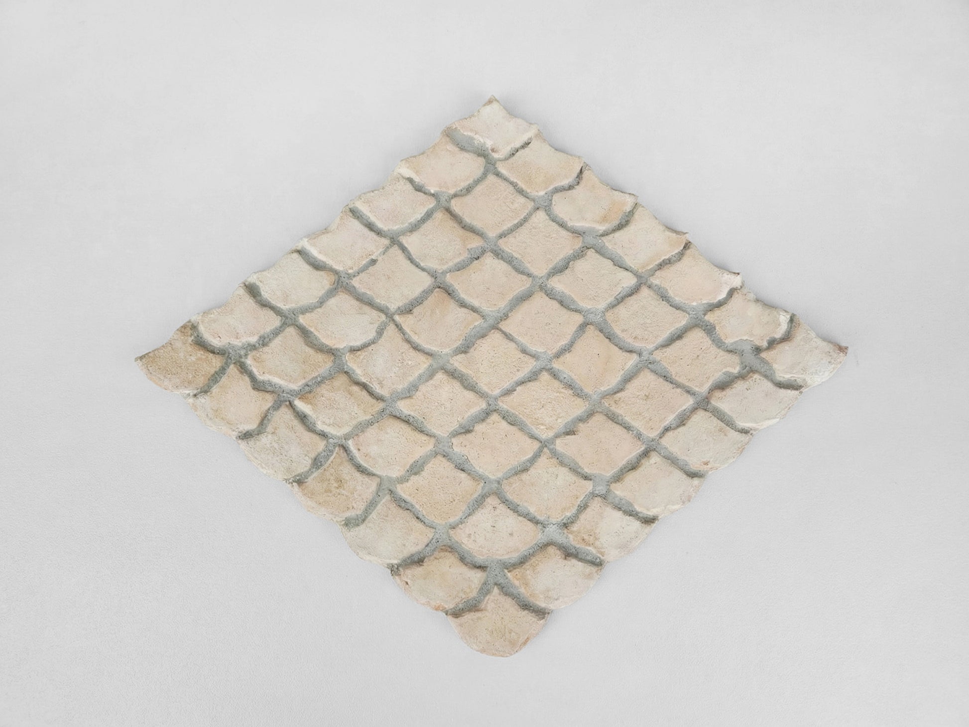 Essaouira Tide 18"x15" Blue Fishscale Zellige Tile for Kitchen