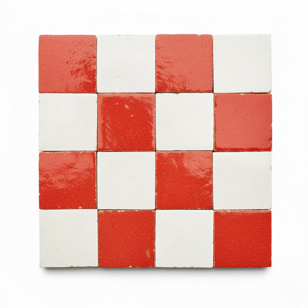 Fes Checkerboard 2×2 Zellige Tile