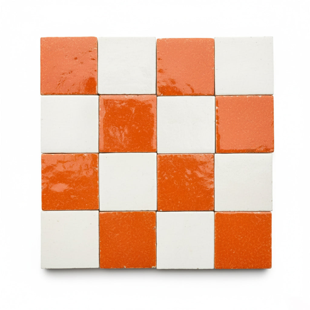 GHONBAZ Checkerboard 2×2 Zellige Tile