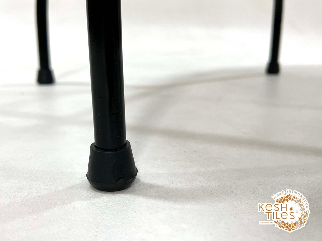 Fadwa - Green Herringbone Mosaic Table, Handmade Moroccan Patio Table