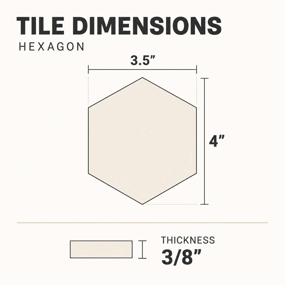 Draa Honey 3.5x4 Amber Hexagon Zellige Tile