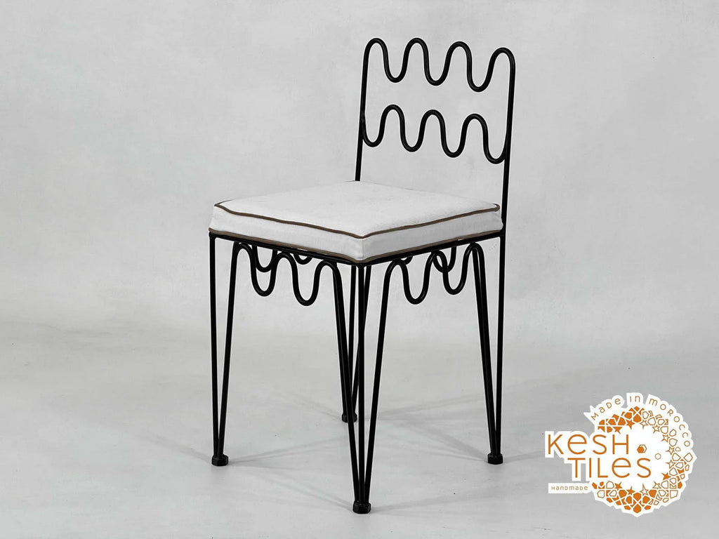 Set Of TWO WAVE CHAIRS - Moroccan Iron Chairs- Luxurious Wrought Chairs With Free Soft Cushions