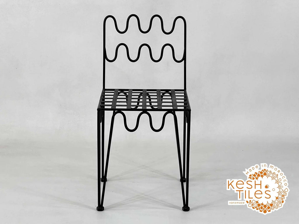 Set Of TWO WAVE CHAIRS - Moroccan Iron Chairs- Luxurious Wrought Chairs With Free Soft Cushions
