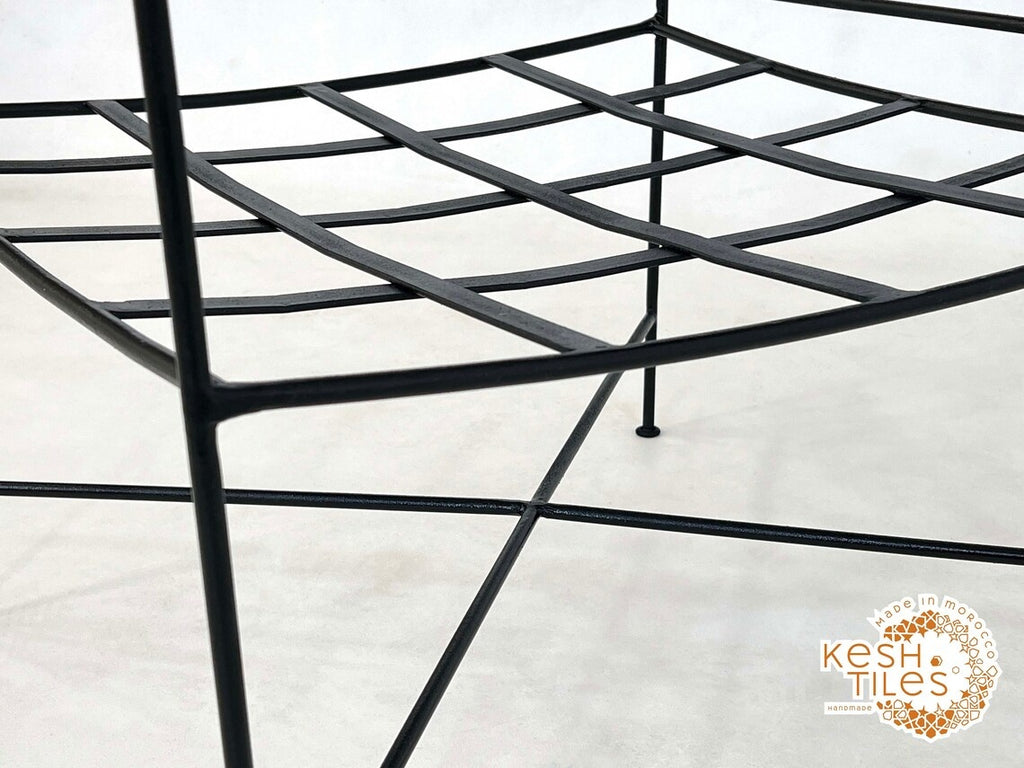 Massin - Handmade Moroccan Iron Lounge Chair, Black Outdoor Provence Seating