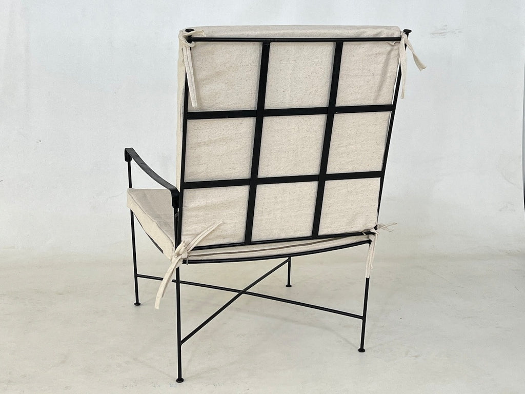 Massin - Handmade Moroccan Iron Lounge Chair, Black Outdoor Provence Seating