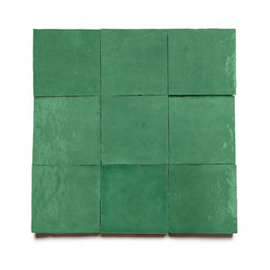 Celadon Riad 4x4 Green Square Zellige Tile