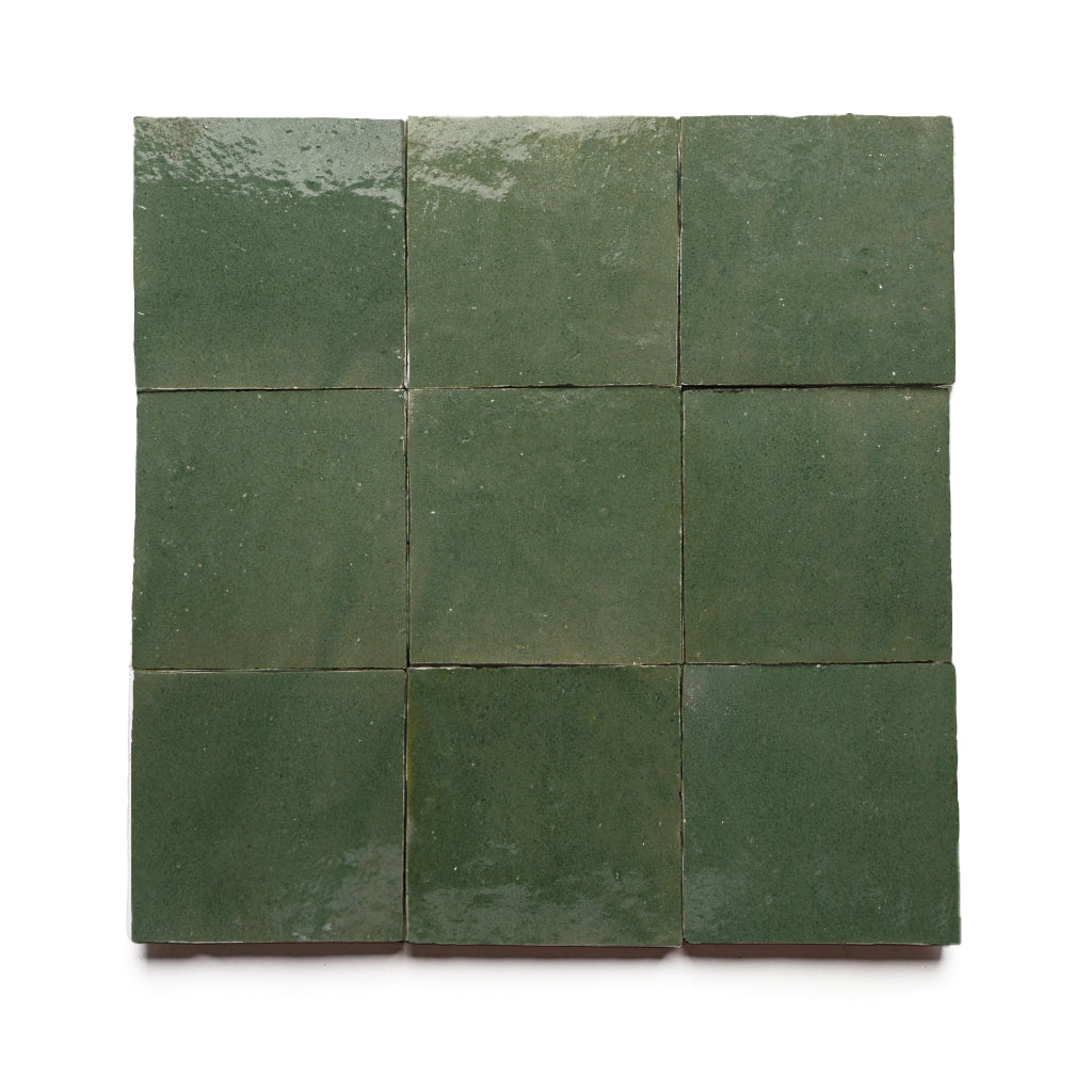 Jbel Moss 4x4 Square Zellige Tile