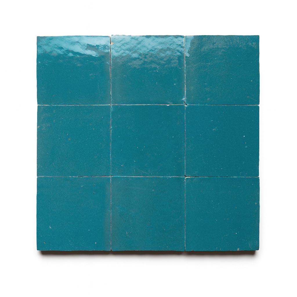 Lagoon 4x4 Glacier Blue Square Zellige Tile