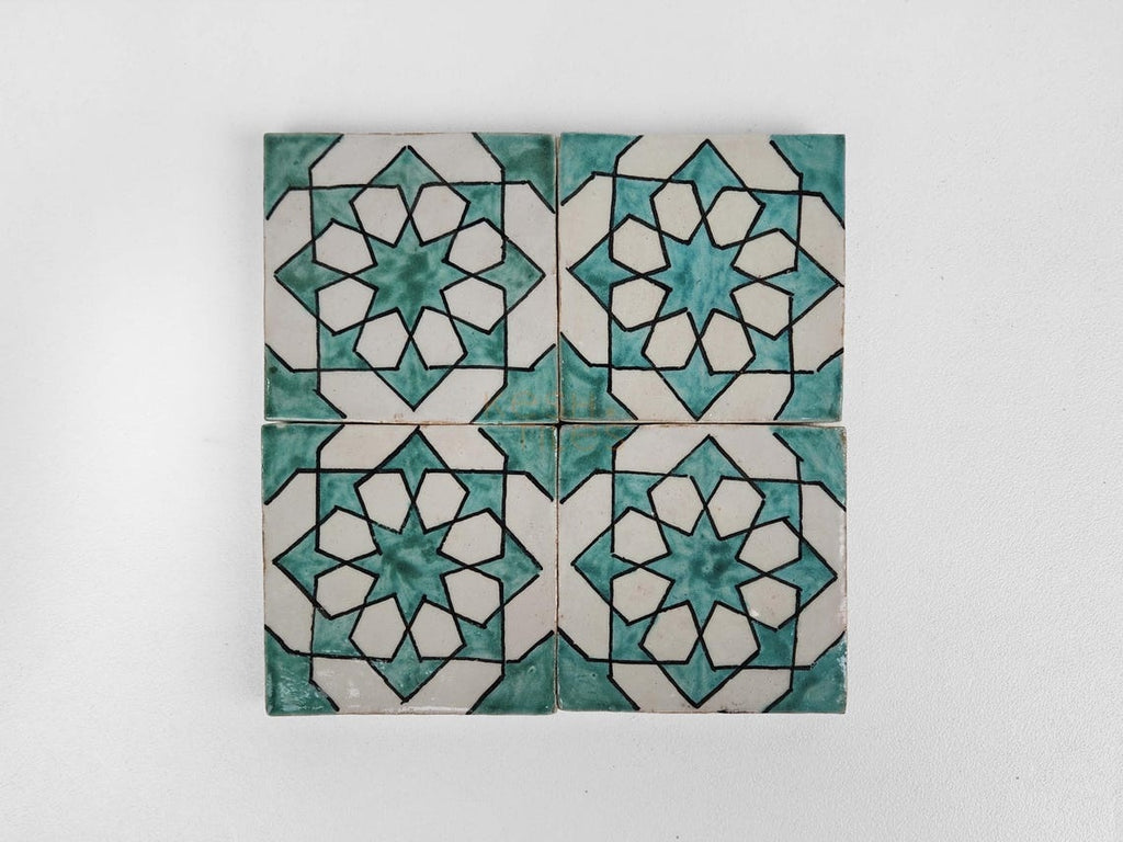 Laythe Cyan 4x4 Ceramic Tile