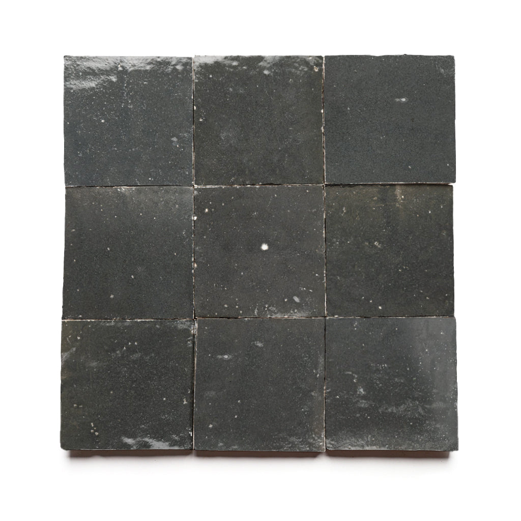 Midnight Slate 4x4 Gray Square Zellige Tile