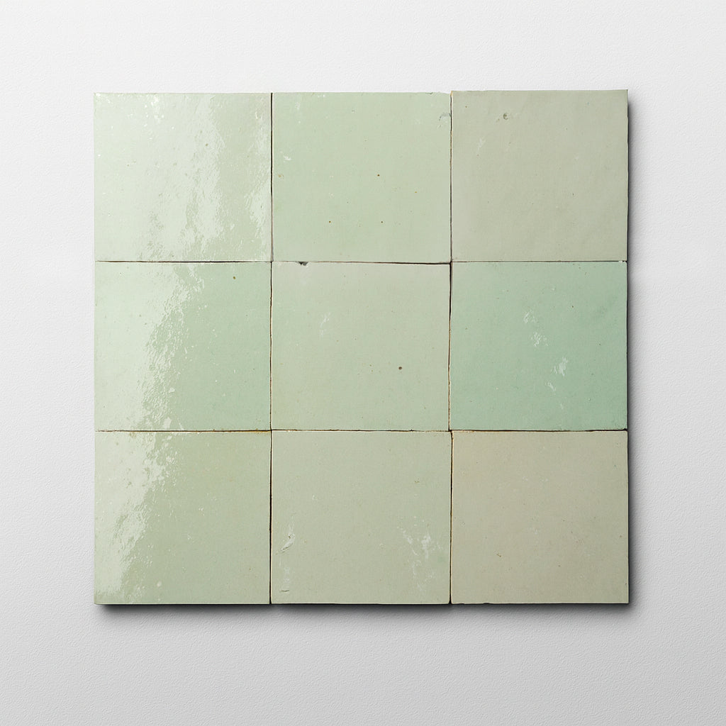 Mint 4x4 Green Square Zellige Tile