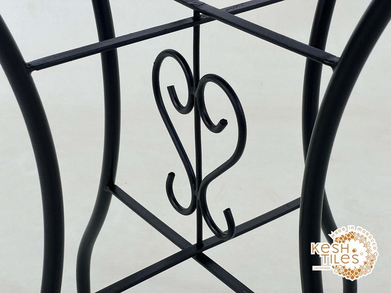 Rif - Handmade Moroccan Mosaic Table – Forest Green Patio Zellige Furniture