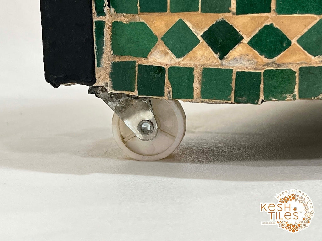 Dounia - Tree of Life Mosaic Fountain, Arched Beige Emerald Zellige