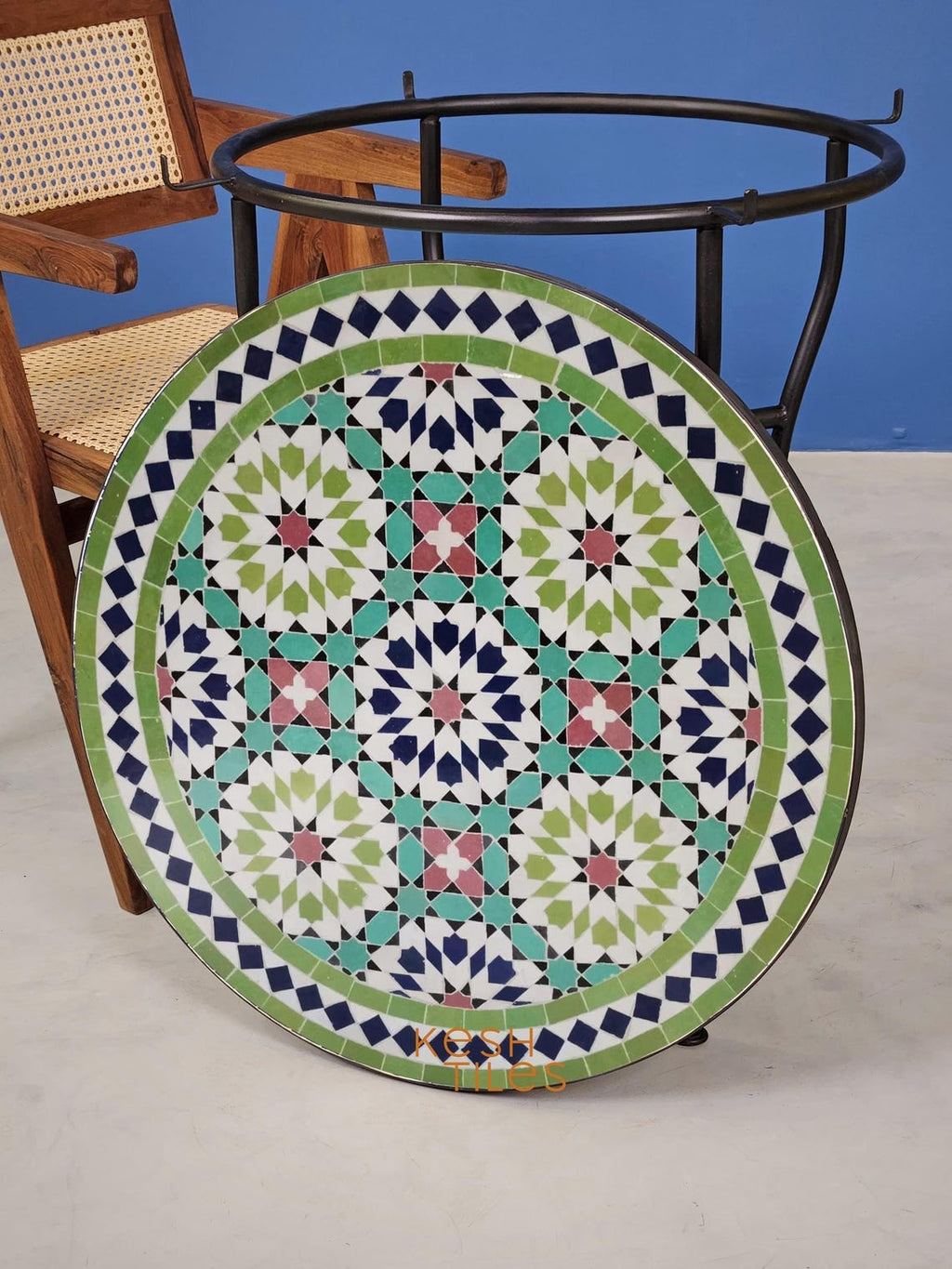 Farah- Colorful Mosaic Tile Table, Moroccan Andalusian Design