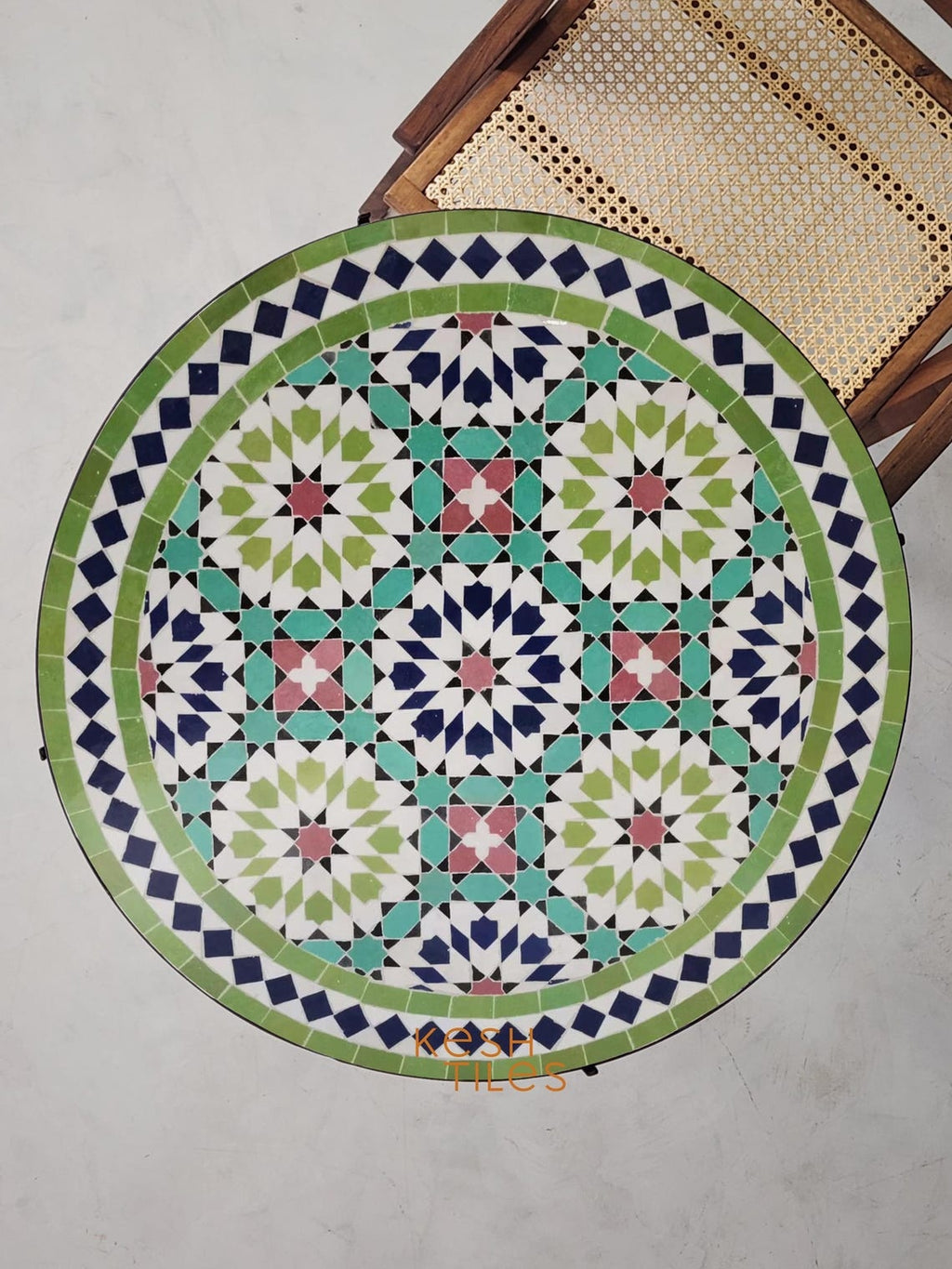 Farah- Colorful Mosaic Tile Table, Moroccan Andalusian Design