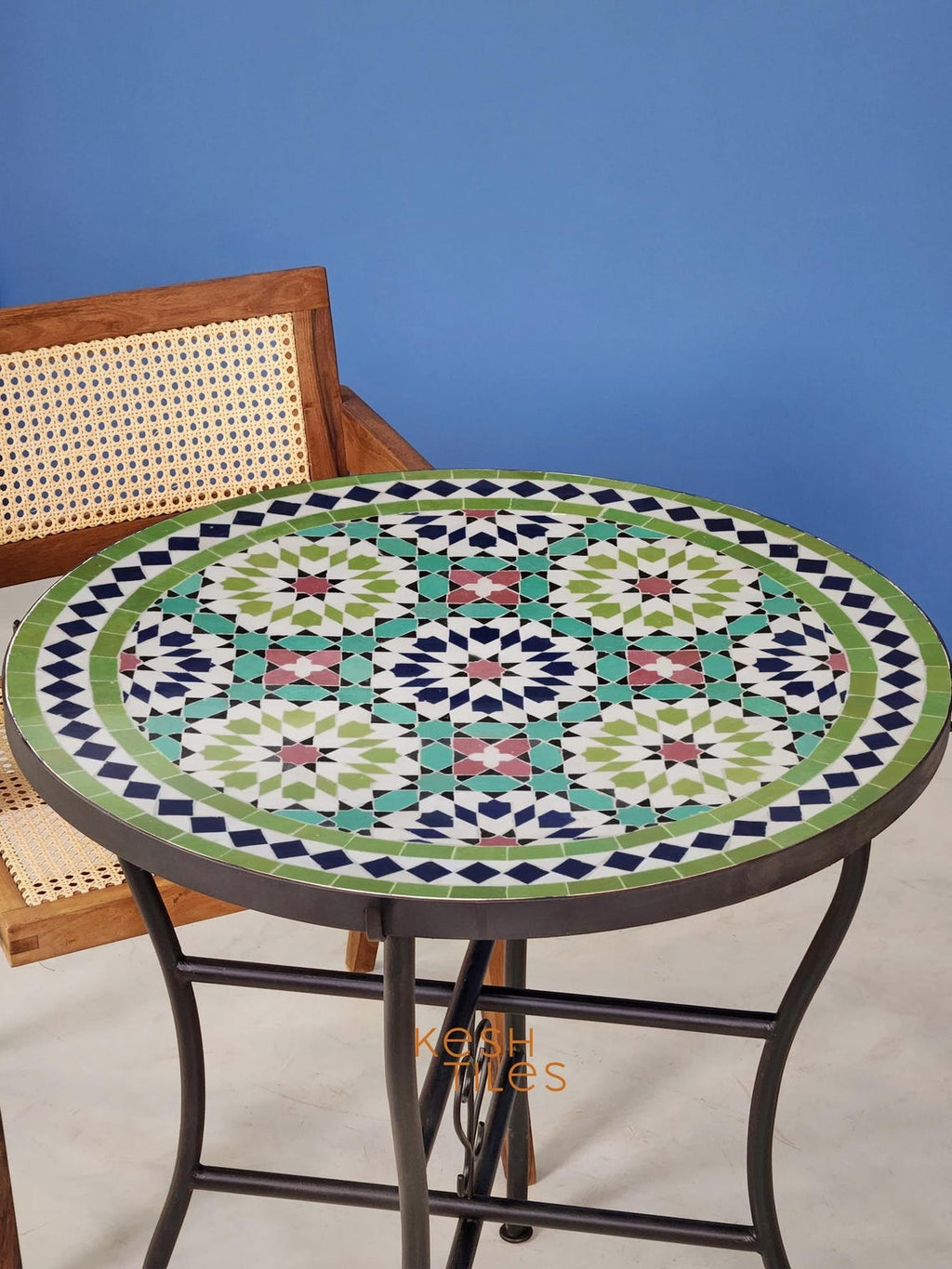 Farah- Colorful Mosaic Tile Table, Moroccan Andalusian Design