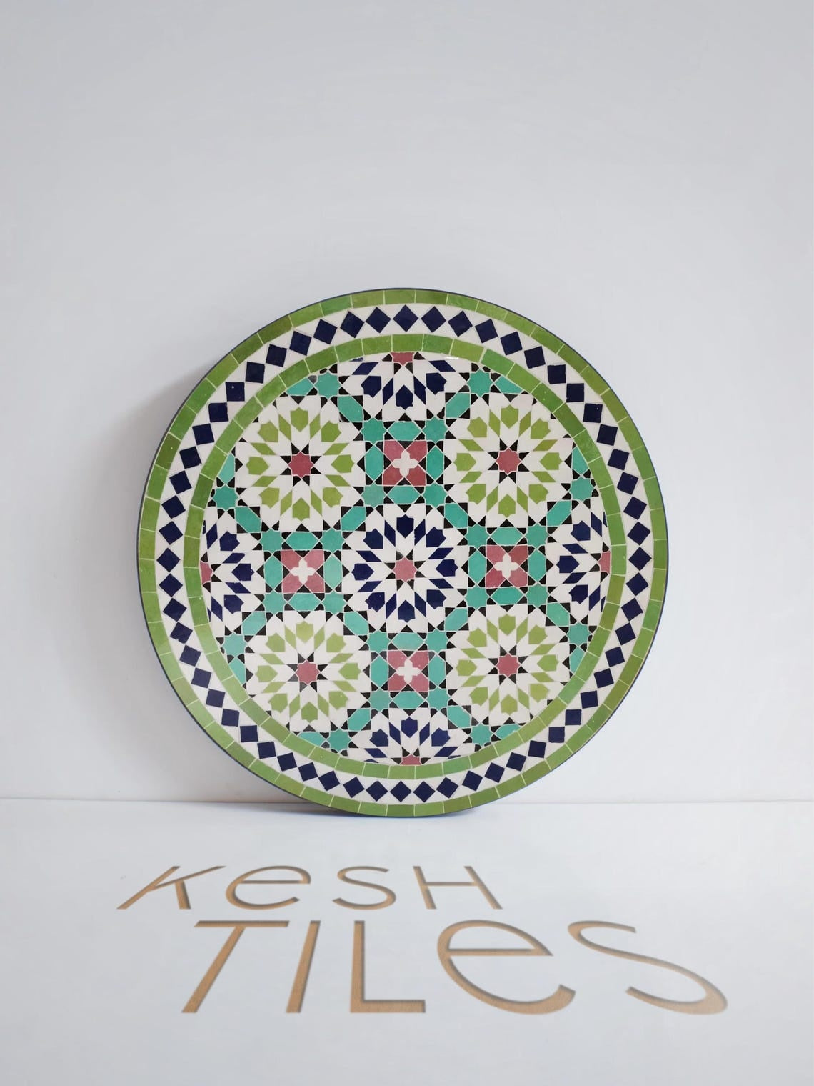 Farah- Colorful Mosaic Tile Table, Moroccan Andalusian Design