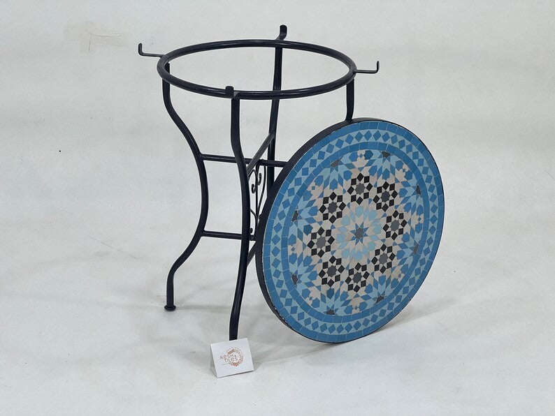 Jamila - Custom Mosaic Table, Handmade Moroccan Tile Patio Table